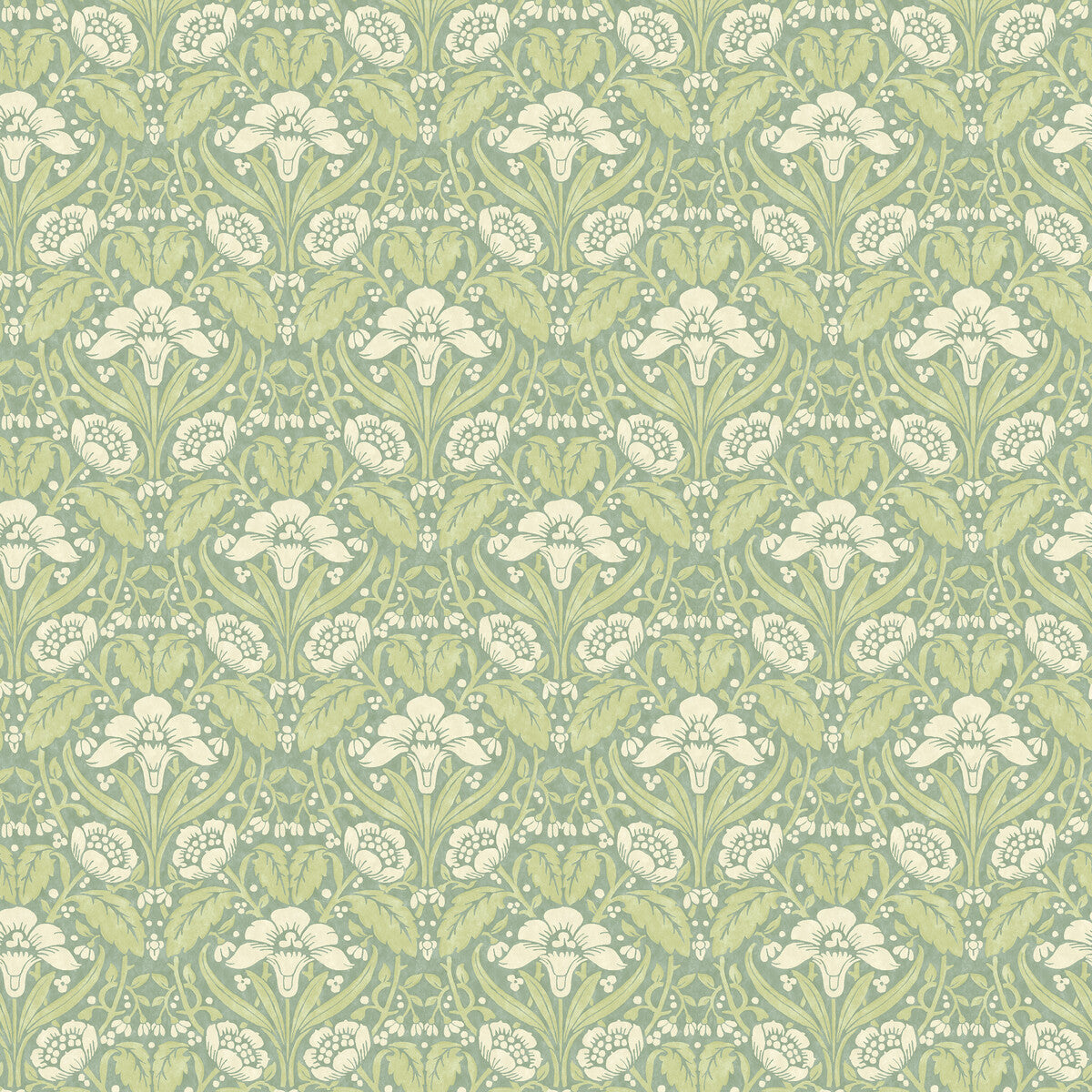GP & J Baker Iris Meadow Aqua/Green Wallpaper BW45101.3.0