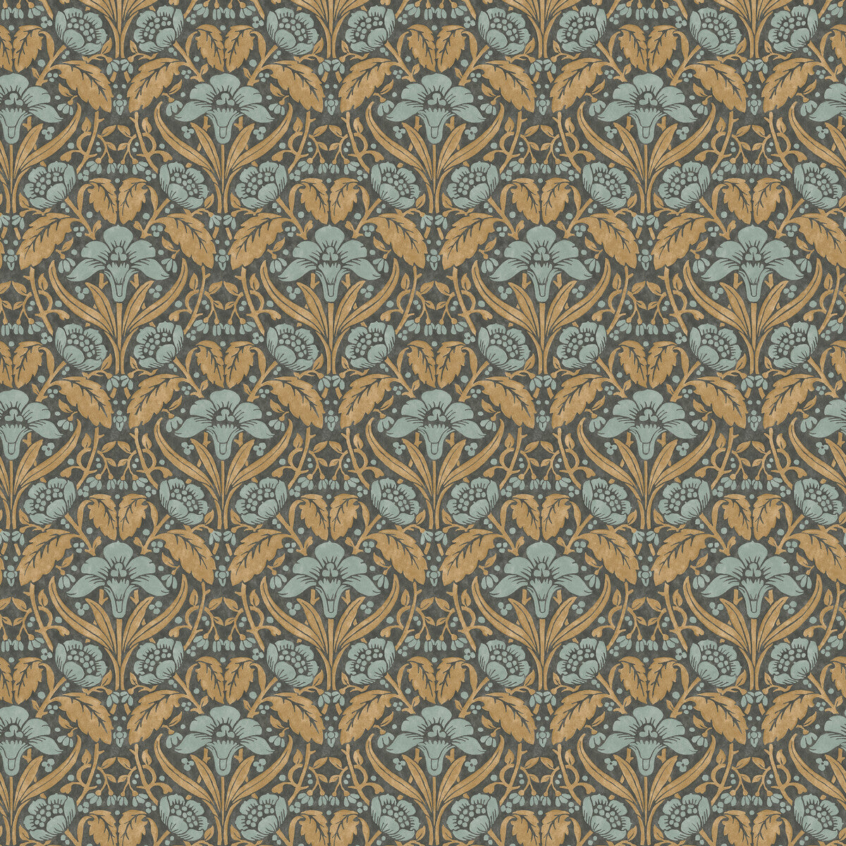 GP & J Baker Iris Meadow Aqua/Ochre Wallpaper BW45101.6.0