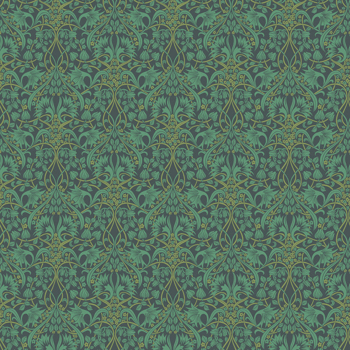 GP & J Baker Fritillerie Indigo/Teal Wallpaper Sample BW45102.5.0