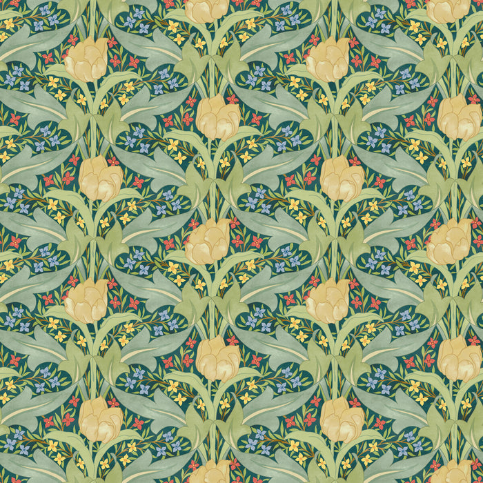 GP & J Baker Tulip & Jasmine Emerald Wallpaper Sample BW45104.3.0