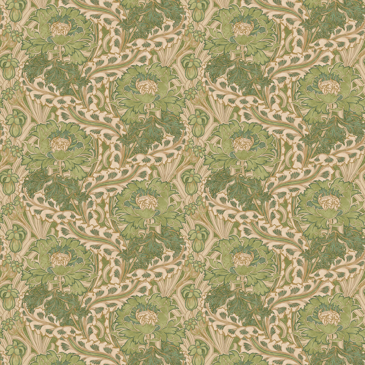 GP & J Baker Brantwood Green Wallpaper BW45105.3.0