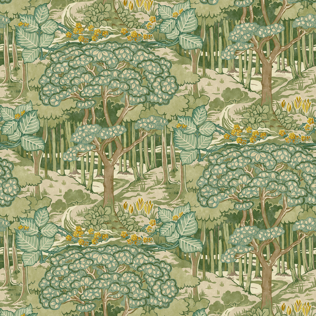 GP & J Baker Ruskin Green Wallpaper Sample BW45106.1.0