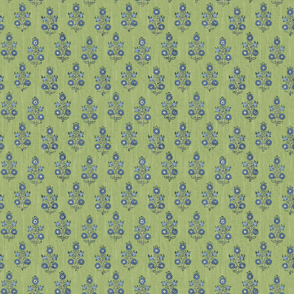 GP & J Baker Poppy Sprig Green/Blue Wallpaper Sample BW45117.1.0