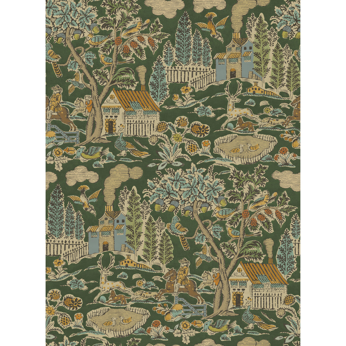GP & J Baker Home Park Royal Green Wallpaper Sample BW45143.1.0
