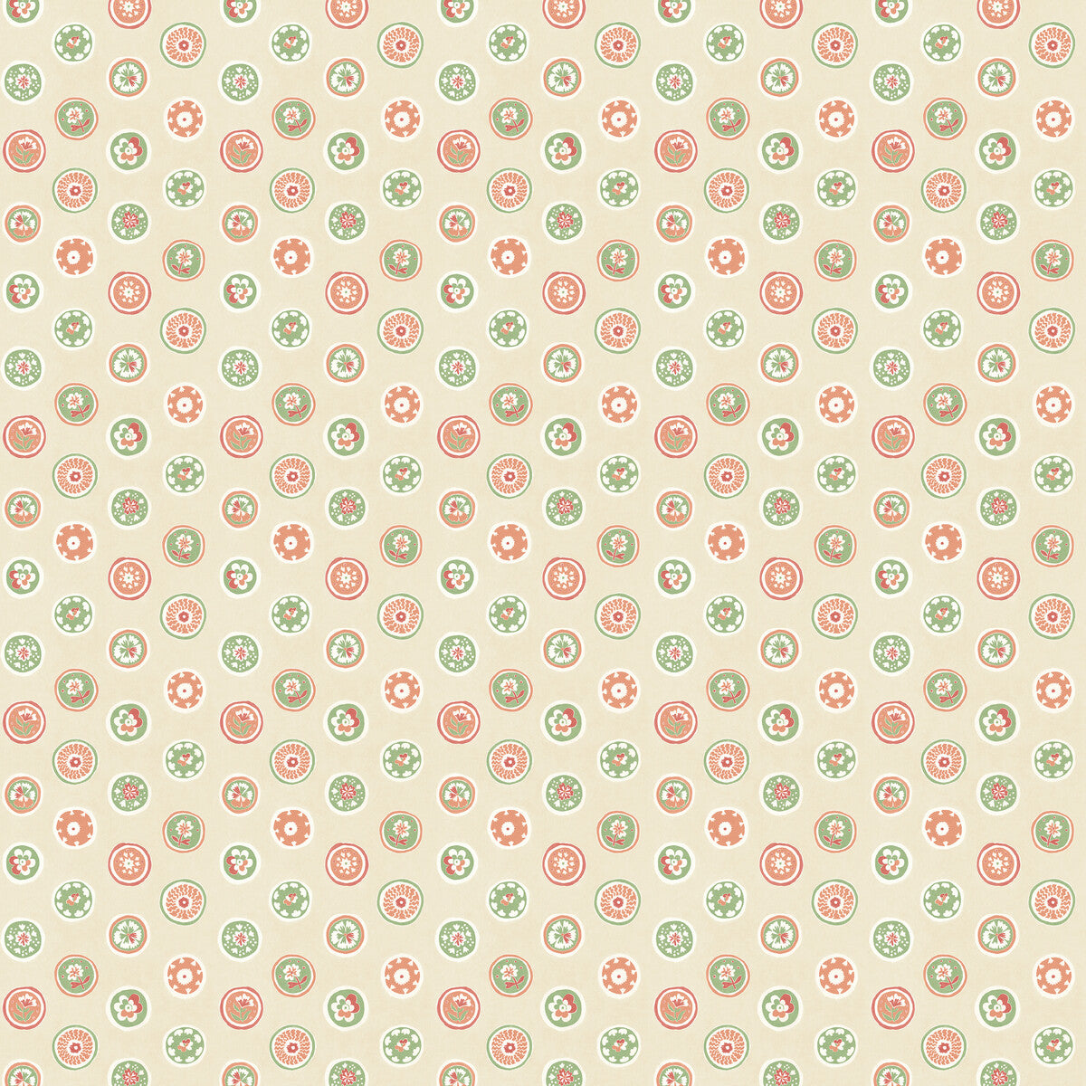 GP & J Baker Court Buttons Pink/Green Wallpaper BW45147.3.0