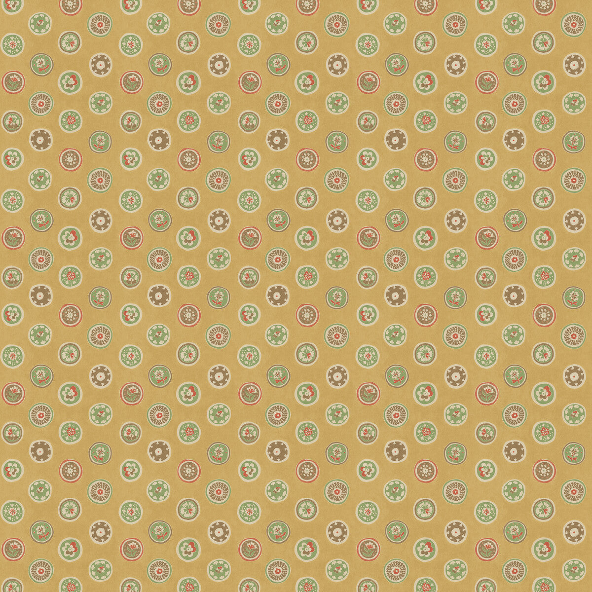 GP & J Baker Court Buttons Ochre Wallpaper BW45147.4.0