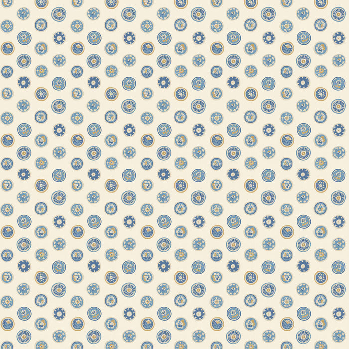 GP & J Baker Court Buttons Blue Wallpaper Sample BW45147.5.0