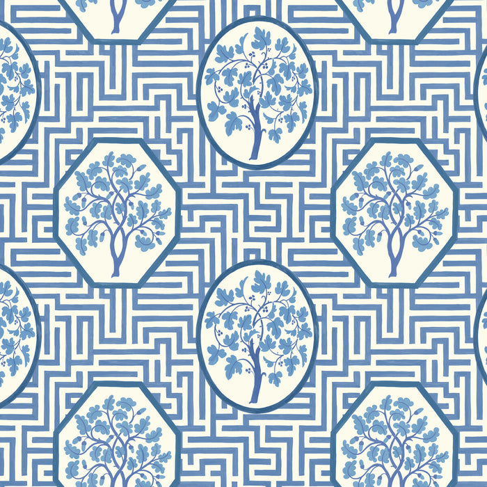 GP & J Baker Royal Maze Royal Blue Wallpaper Sample BW45148.2.0