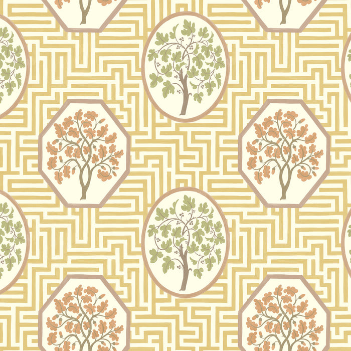 GP & J Baker Royal Maze Ochre Wallpaper Sample BW45148.4.0