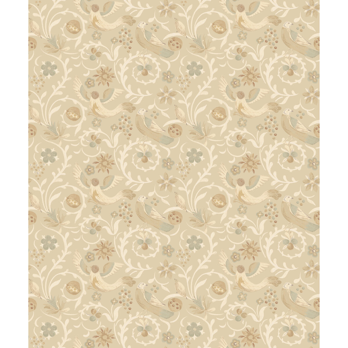 GP & J Baker Royal Court Parchment Wallpaper Sample BW45149.5.0