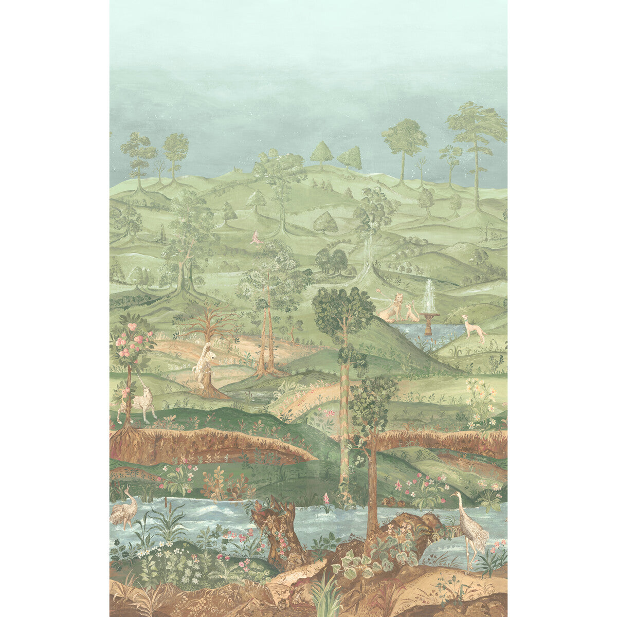 GP & J Baker Royal Park Panel Royal Green Wallpaper Sample BW45150.1.0