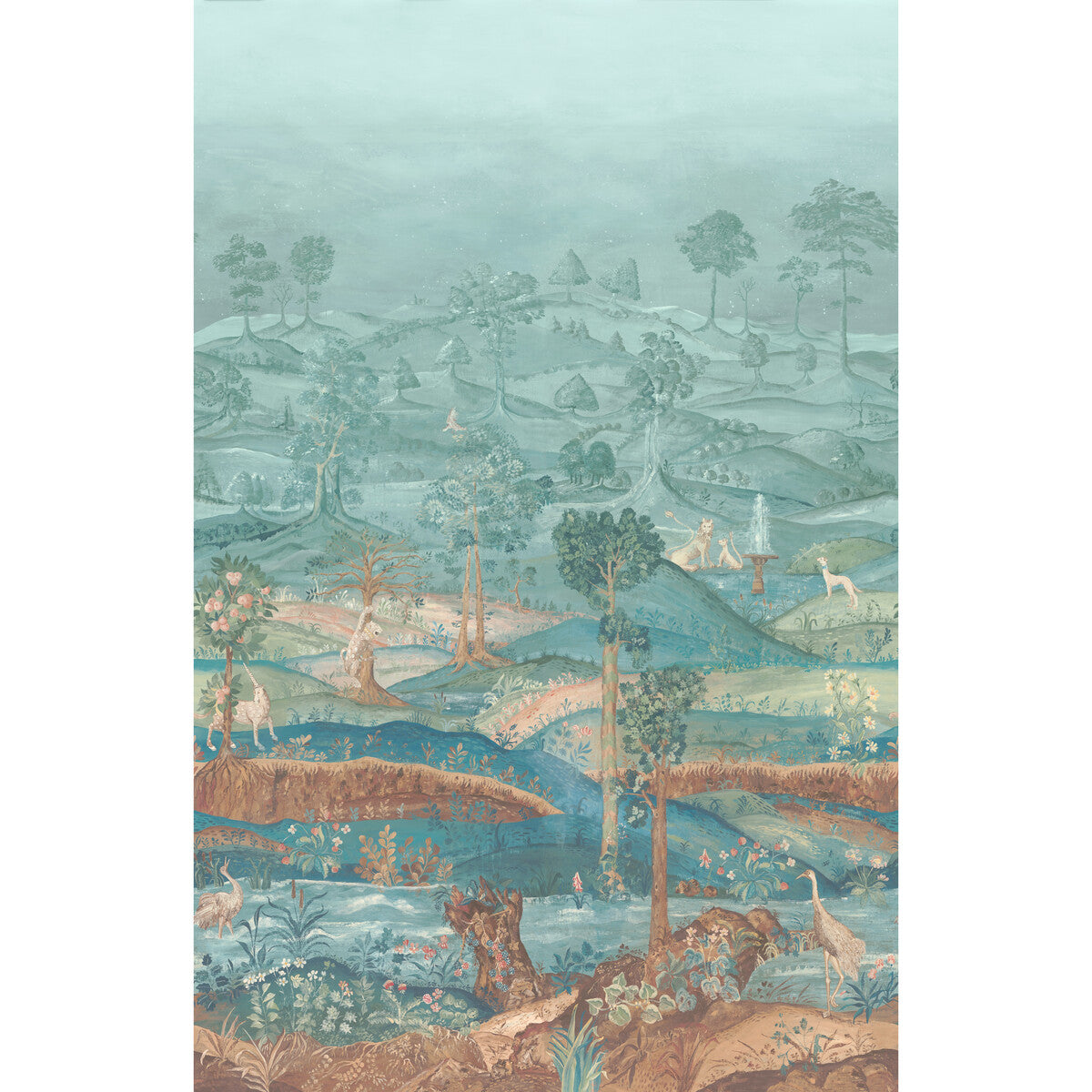 GP & J Baker Royal Park Panel Teal Wallpaper Sample BW45150.2.0