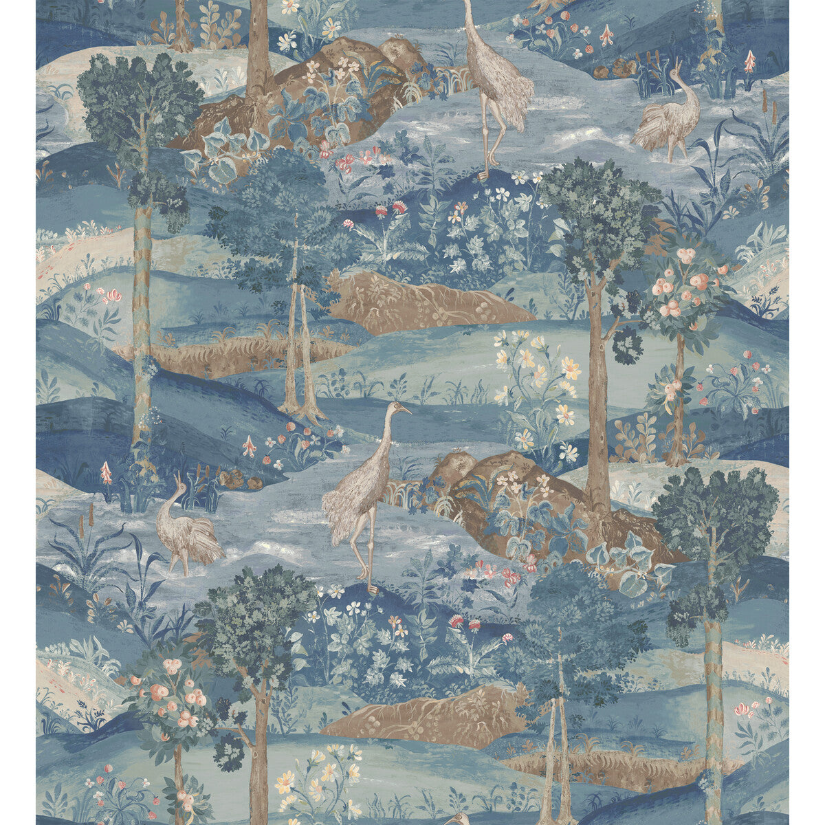 GP & J Baker Palace Tapestry Royal Blue Wallpaper BW45151.2.0