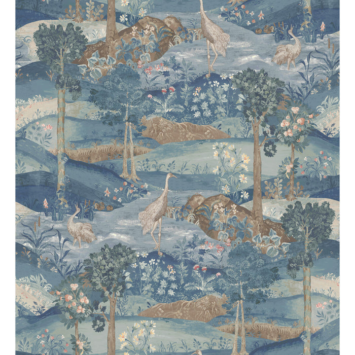 GP & J Baker Palace Tapestry Royal Blue Wallpaper Sample BW45151.2.0