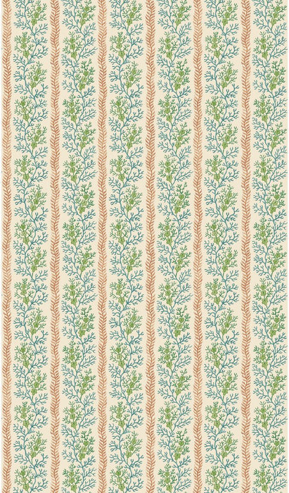 GP & J Baker Symington Teal/Red Wallpaper Sample BW45158.2.0