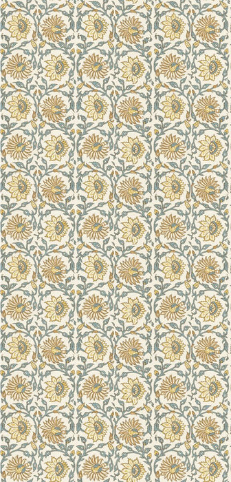 GP & J Baker Cecily Ochre/Teal Wallpaper Sample BW45159.4.0