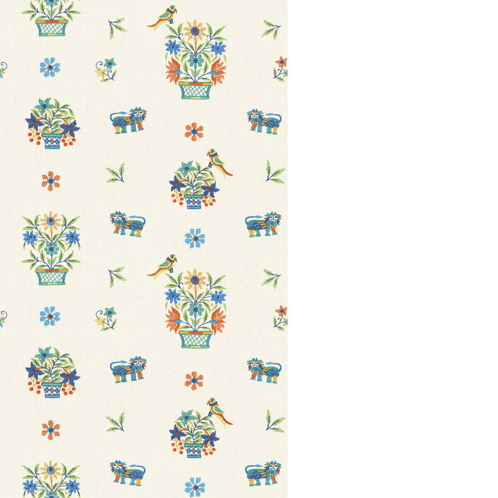 GP & J Baker Roar Stitch Jewel Wallpaper Sample BW45165.1.0