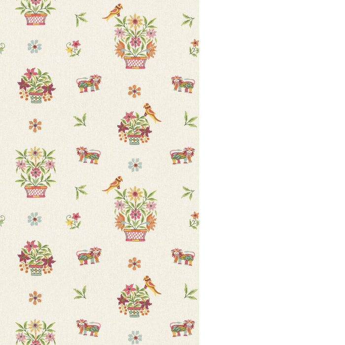 GP & J Baker Roar Stitch Green Wallpaper BW45165.2.0