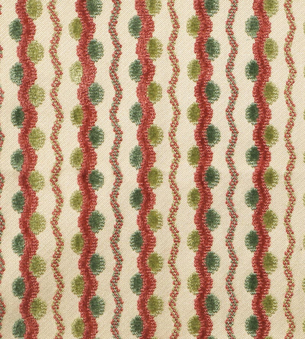Old World Weavers Lavina Squiggle Raspberry Leaf Fabric BX40593196