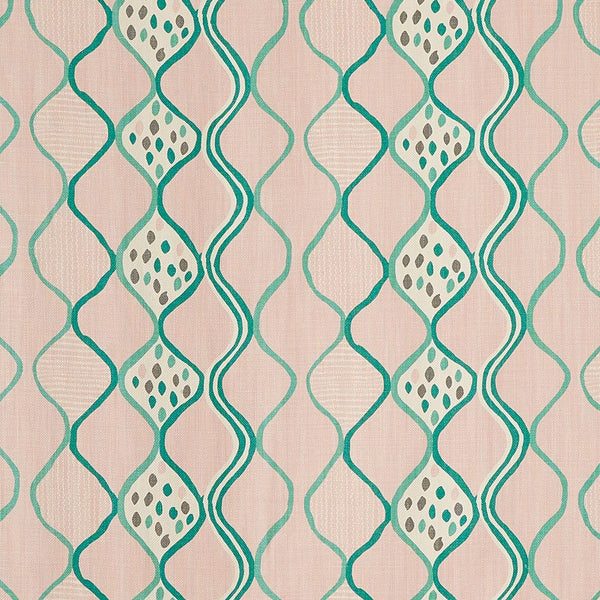 Peter Dunham Baltic Wave  Pink/Green Fabric Sample 111BTW01