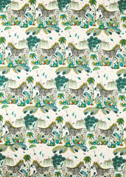 Clarke & Clarke Lost World Green Fabric CCF0867-02.CAC.0