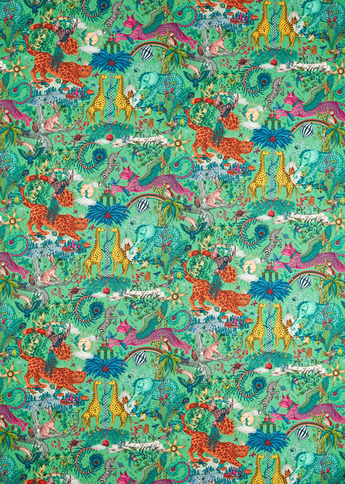 Clarke & Clarke Paradise Lost Green Fabric Sample CCF0869-01.CAC.0