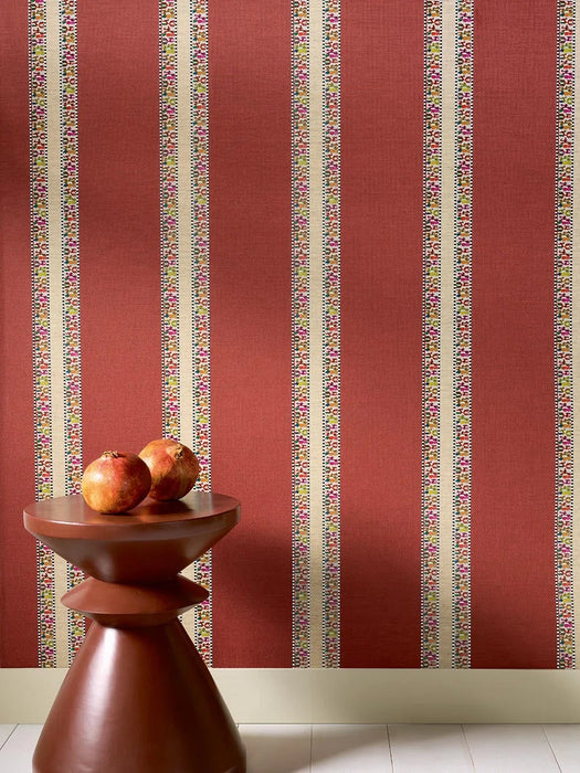 Pierre Frey Benin Cerise Wallpaper Sample FP133001