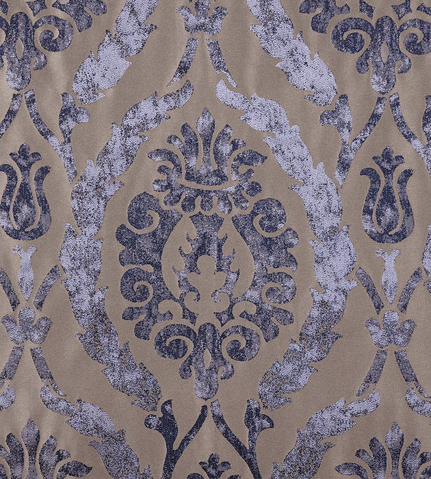 Christian Fischbacher Corona Damask Slate Blue Fabric Sample CH06310101