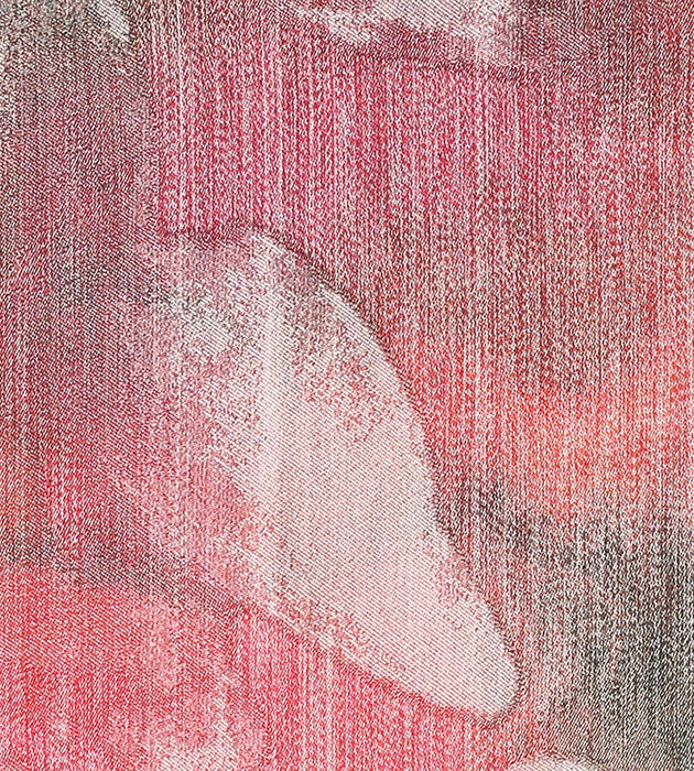 Christian Fischbacher Antoinette Warp Print Sunrise Fabric Sample CH44110102