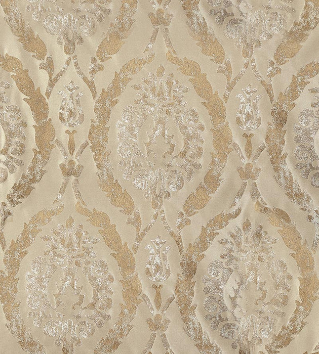 Christian Fischbacher Corona Damask Ash Blonde Fabric Sample CH06310103