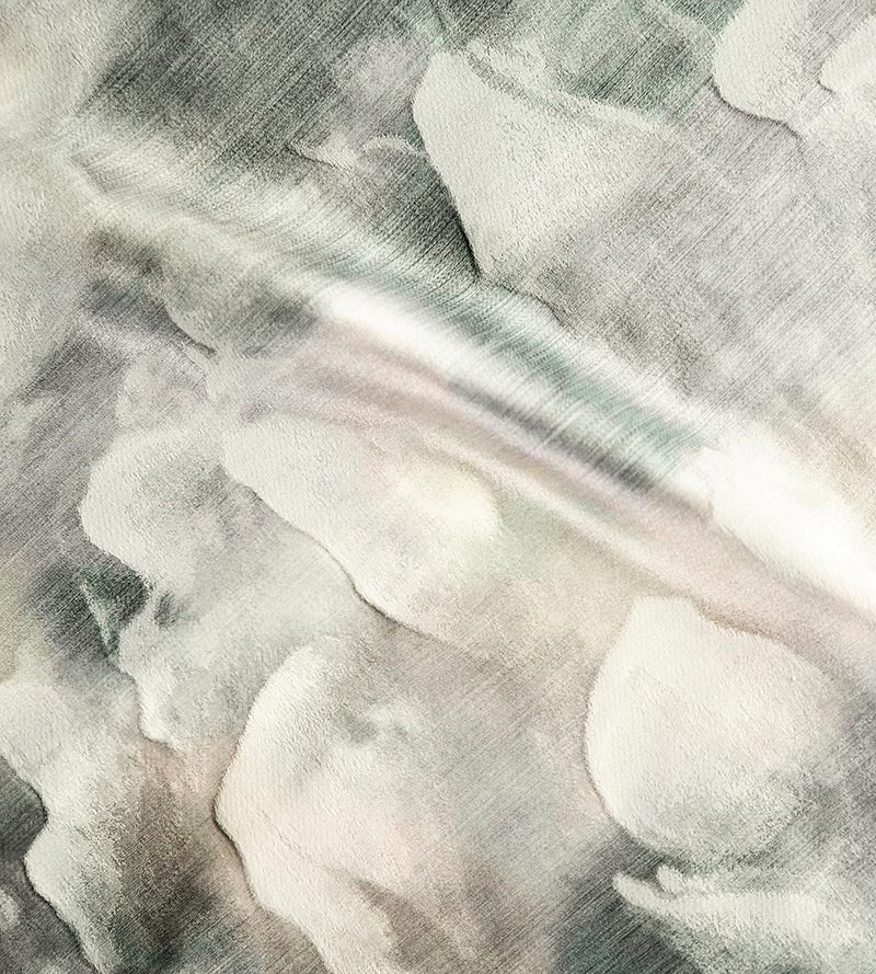 Christian Fischbacher Antoinette Warp Print Meadow Fabric Sample CH44110104