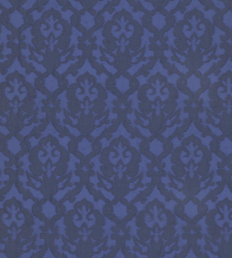 Christian Fischbacher Pompadour Admiral Blue Fabric Sample CH44720201