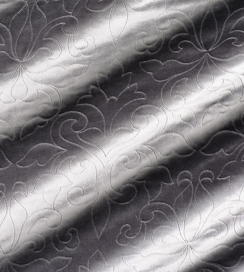 Christian Fischbacher Classic Velvet Steel Fabric Sample CH06620205