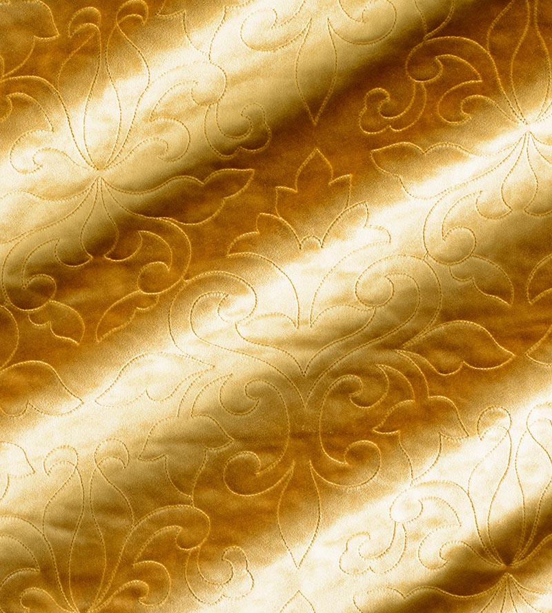 Christian Fischbacher Classic Velvet Brass Fabric Sample CH06620213