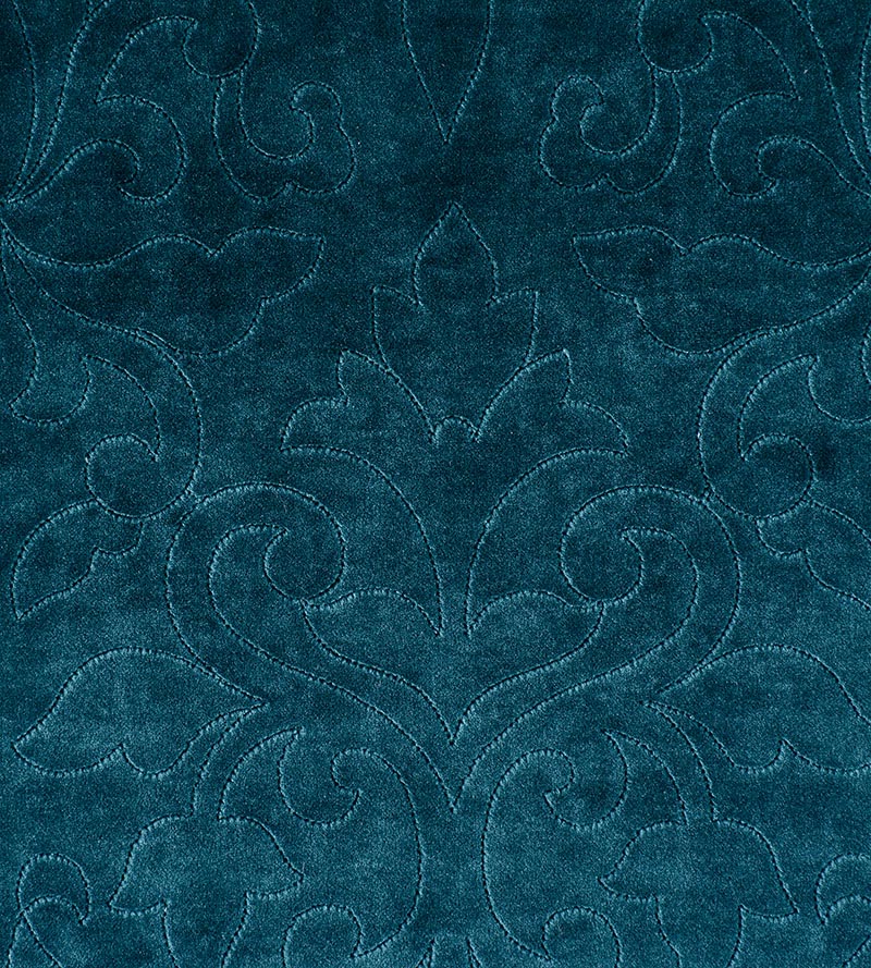 Christian Fischbacher Classic Velvet Teal Fabric Sample CH06620229
