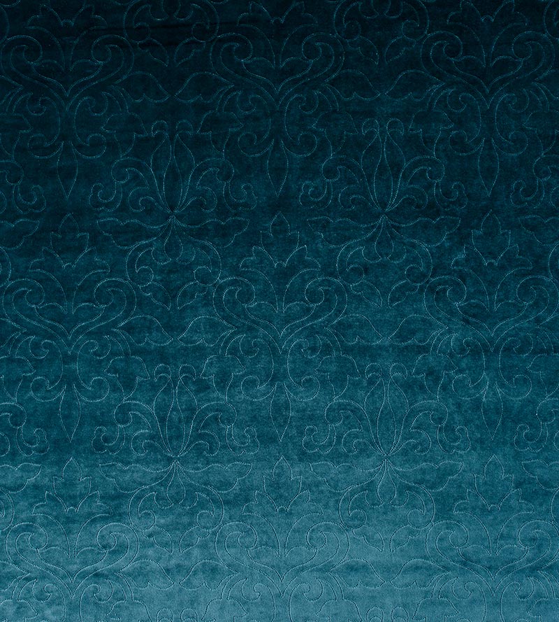 Christian Fischbacher Classic Velvet Teal Fabric Sample CH06620229
