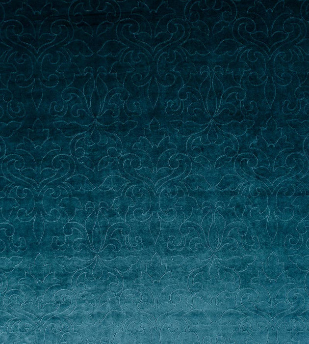 Christian Fischbacher Classic Velvet Teal Fabric Sample CH06620229
