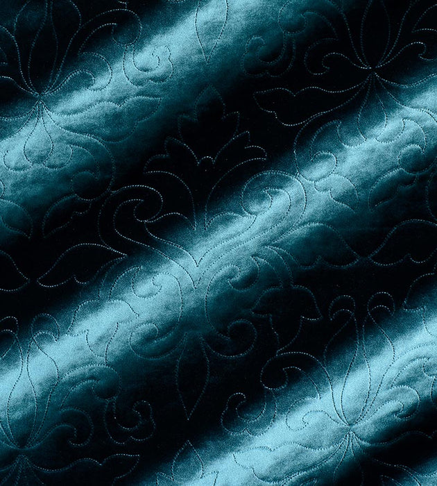 Christian Fischbacher Classic Velvet Teal Fabric Sample CH06620229