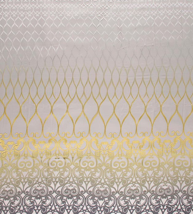 Christian Fischbacher Teatro Lemon Gray Fabric Sample CH06530304