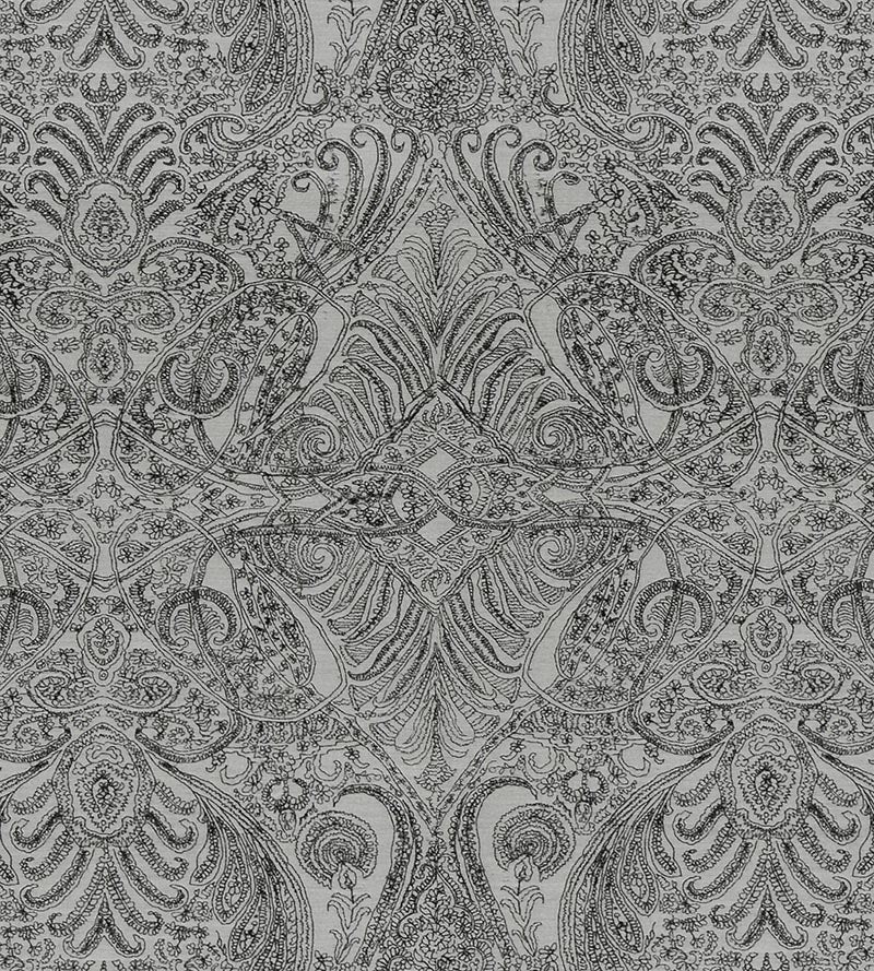 Christian Fischbacher Persian Nights Silver Mist Fabric Sample CH44650505