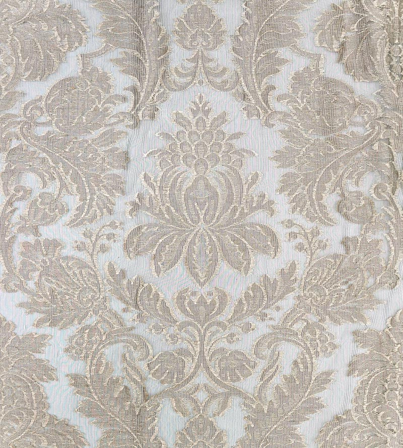 Christian Fischbacher Linen Madras Taupe Fabric Sample CH06450517