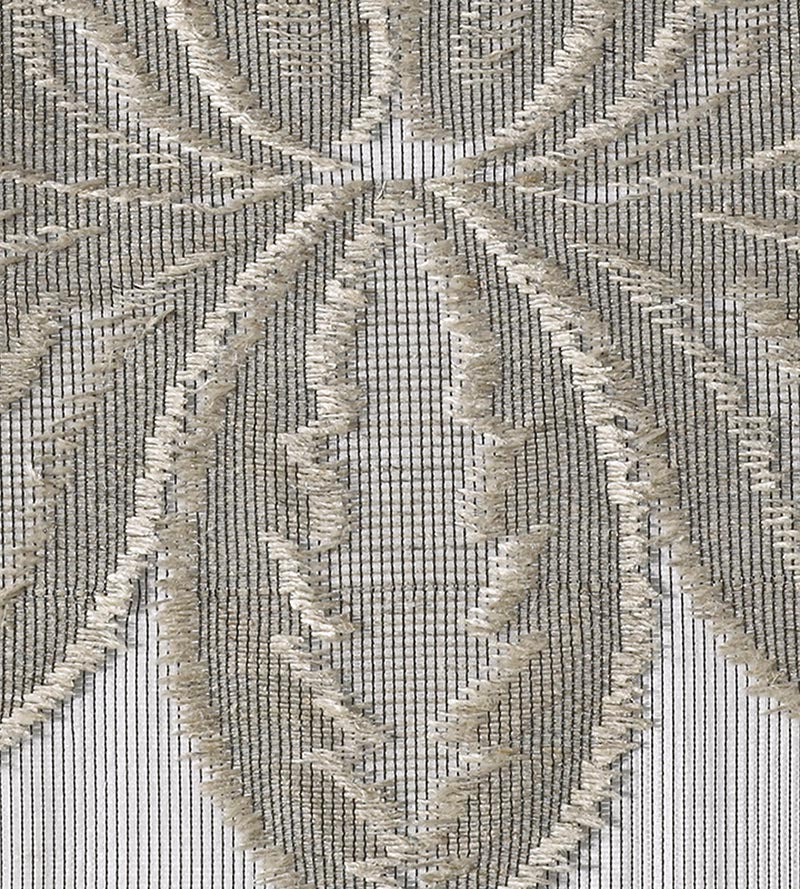 Christian Fischbacher Linen Madras Taupe Fabric Sample CH06450517