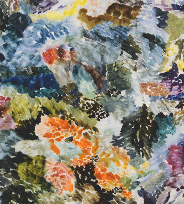 Christian Fischbacher Vernissage Blue Multi Fabric Sample CH44560601