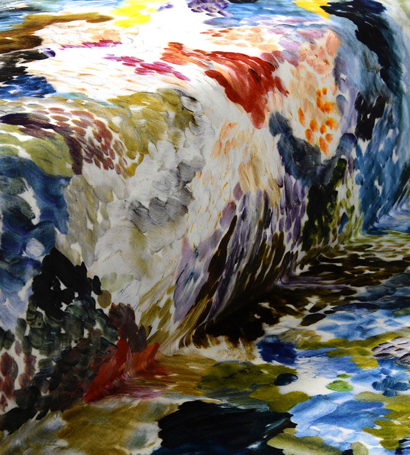 Christian Fischbacher Vernissage Blue Multi Fabric Sample CH44560601