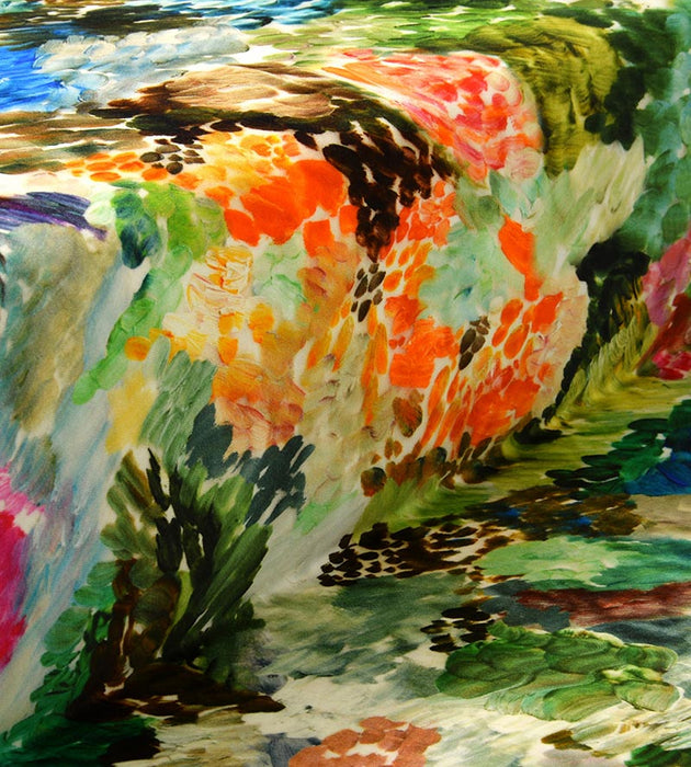 Christian Fischbacher Vernissage Green Multi Fabric Sample CH44560604