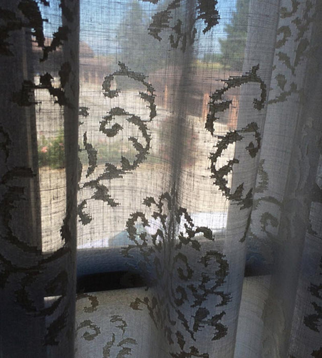 Christian Fischbacher Ricciolino Graphite Fabric Sample CH06250515