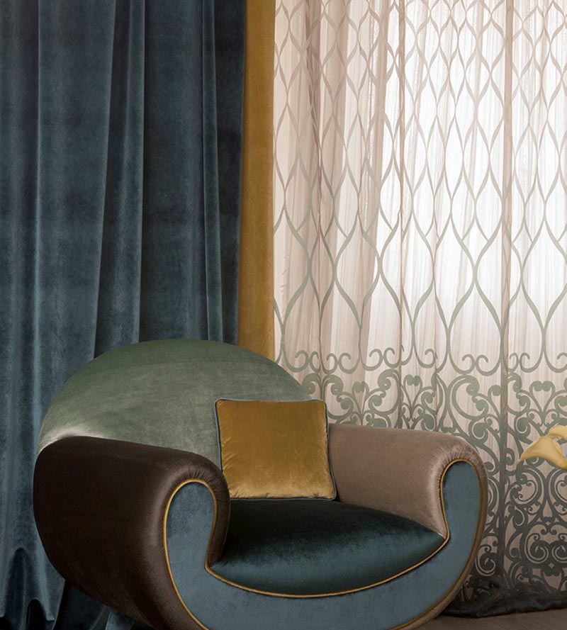 Christian Fischbacher Teatro Peacock Fabric CH06530319