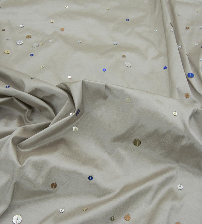 Christian Fischbacher Jubilee Silver Screen Fabric Sample CH45980805