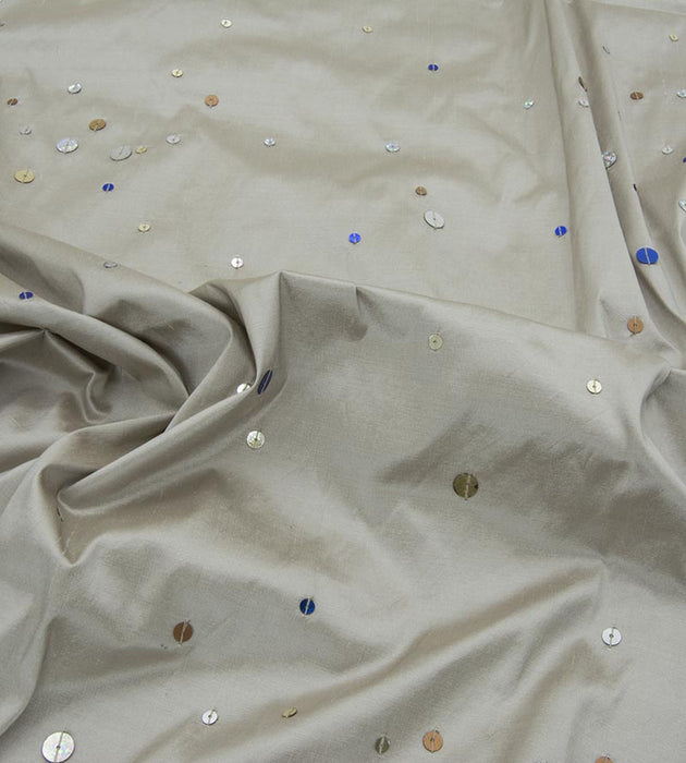 Christian Fischbacher Jubilee Silver Screen Fabric Sample CH45980805