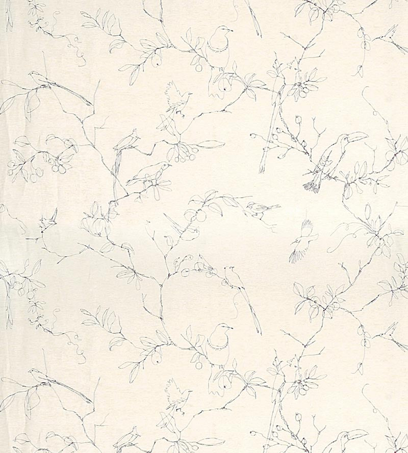 Christian Fischbacher Melopee Sparrow Fabric Sample CH41380807